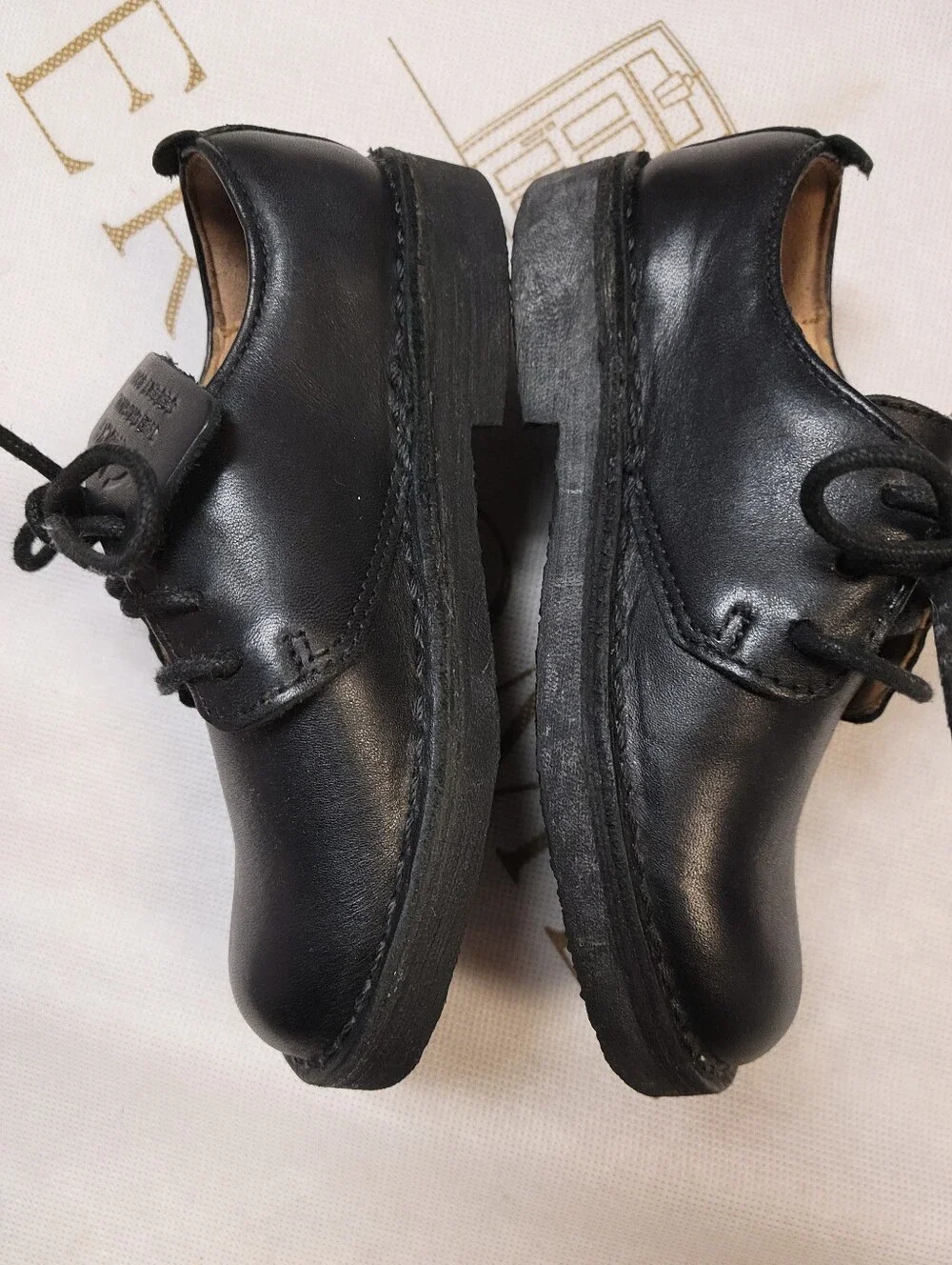 NwoT Clarks Boys Black Leather Lace up School Shoes 9W